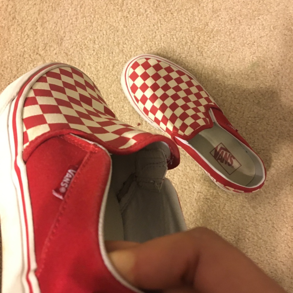 Lowtop Checkerboard Red and White.
